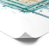 Gin Flaschen Wandkunst Druck Blau Poster (Ecke)