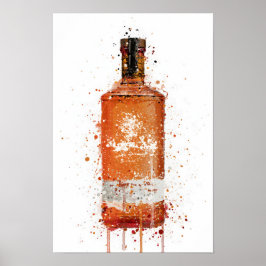 Gin-Flaschen-Wandkunst-Druck 'Blutorange' Poster