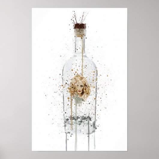 Gin-Flaschen-Wandkunst-Druck 'Bombshell' Poster (Vorne)