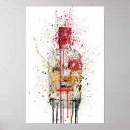 Gin Flaschen Wandkunst Druck 'Crimson' Poster
