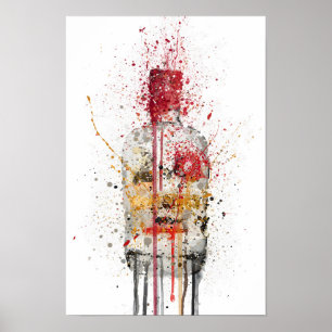 Gin Flaschen Wandkunst Druck 'Crimson' Poster