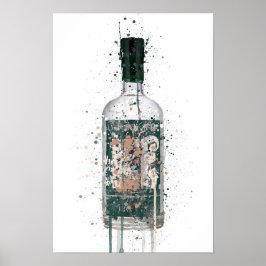 Gin-Flaschen-Wandkunst-Druck 'Deep Pine' Poster