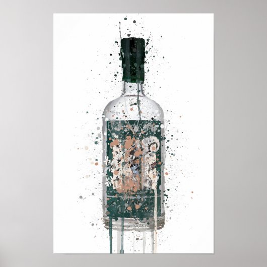 Gin-Flaschen-Wandkunst-Druck 'Deep Pine' Poster (Vorne)
