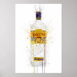 Gin Flaschen-Wandkunst-Druck 'Drache' Poster