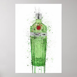 Gin-Flaschen-Wandkunst-Druck 'Emerald 2.0' Poster