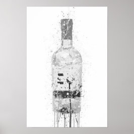 Gin-Flaschen-Wandkunst-Druck 'Grauer Marmor' Poster