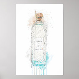 Gin-Flaschen-Wandkunst-Druck 'Hebridean Hue'  Poster