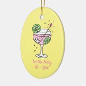 Gin Glass Cocktail Keramik Ornament (Links)