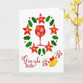 Gin-gle Bells Christmas Karte (Gelbe Blume)