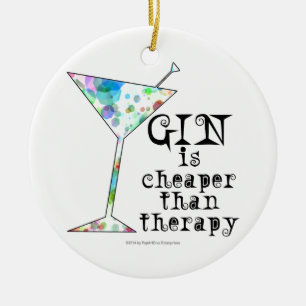 GIN ist billiger als Therapie Keramikornament