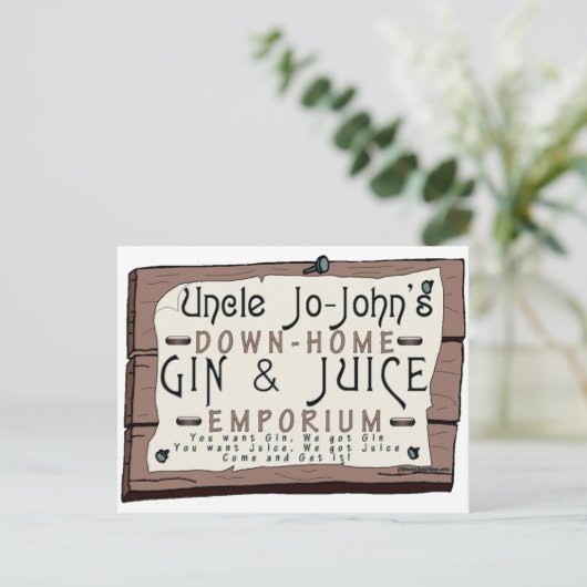 GIN & JUICE POSTKARTE (Stehend Vorderseite)
