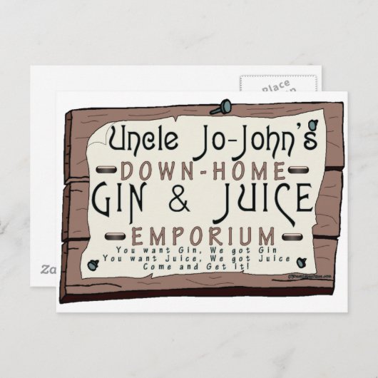 GIN & JUICE POSTKARTE (Vorne/Hinten)