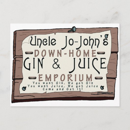 GIN & JUICE POSTKARTE (Vorderseite)