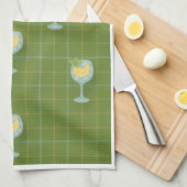 Gin Lover Plaid Tea Towel – Olive  & Ivory  Geschirrtuch (Viertel Falte)