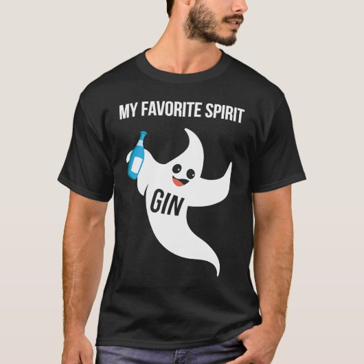 Gin My Favorite Spirit Halloween Drinking Costume T-Shirt (Vorderseite)