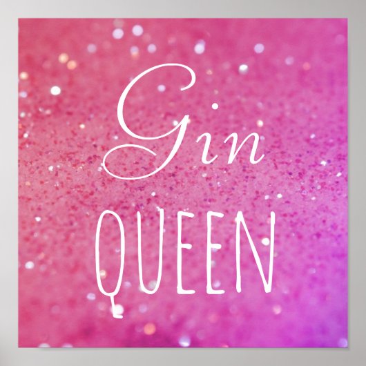 Gin Queen Pink Bokeh Poster (Vorne)