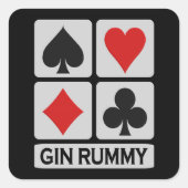 Gin Rummy Aufkleber (Vorderseite)