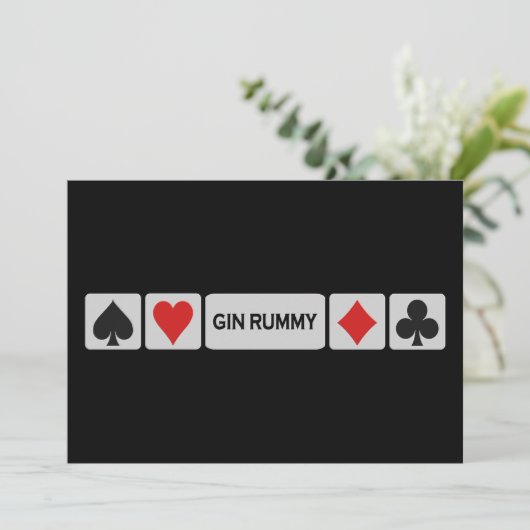 Gin Rummy Einladung (Stehend Vorderseite)