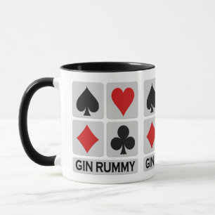 Gin Rummy Tasse - wähle Stil & Farbe