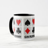 Gin Rummy Tasse - wählen Sie Stil & Farbe (Vorderseite Links)