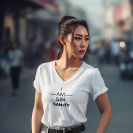 Gin Sanity Ladys V Neck T - Shirt