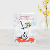 Gin Sling Frohe Weihnachten Karte (Gelbe Blume)