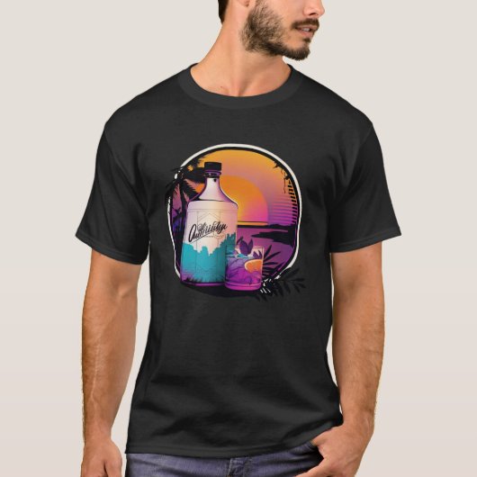 Gin Synthwave 80s Retrowave Aesthetic T-Shirt (Vorderseite)