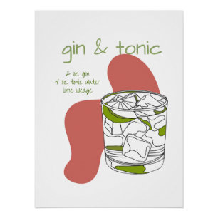 Gin & Tonic Art Print - Moderne Drink Kunst Poster