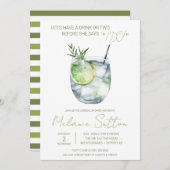 Gin & Tonic, Cocktail, Getränke, Brautparty Einladung (Vorne/Hinten)