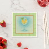 Gin & Tonic Cocktail Napkin - Minze Kariert Serviette (Beispiel)