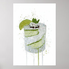 Gin & Tonic 'Cucumber and Lime'  Poster
