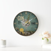 Gin & Tonic Große Wanduhr (Zuhause)