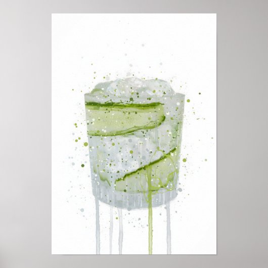 Gin & Tonic 'Gurke'  Poster (Vorne)
