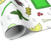 Gin Tonic Liebe Gin Drinker Cocktail Party Muster Geschenkpapier (Rolleneckpunkt)