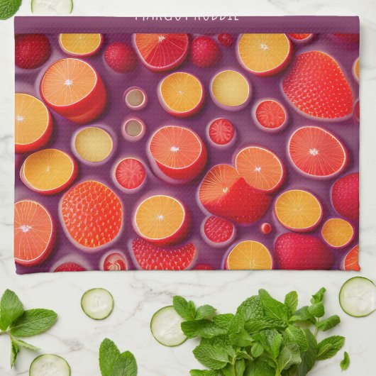 Gin Tonic Orange farbiges Muster Geschirrtuch (Gefaltet)