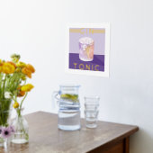 Gin & Tonic Retro Lila Cocktail Foliendrucke (Ablage(Küche))