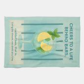 Gin & Tonic Tea Towel | Duck Egg Blue Kitchen Gift Geschirrtuch (Horizontal)
