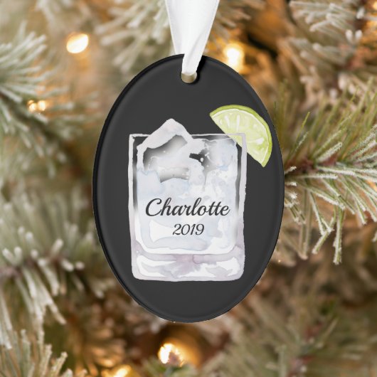 Gin und Tonic Cocktail Personalisiert Ornament (Baum)