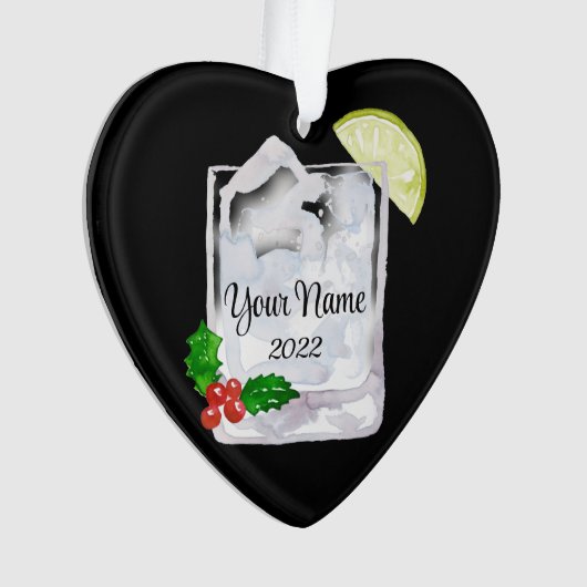 Gin und Tonic Cocktail Personalisierte Ornamente (Vorderseite)