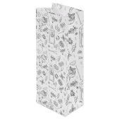 Gin und Tonic Doodle Cocktail Party Flasche Beutel Geschenktüte Für Weinflaschen (Rückseite Schrägansicht)