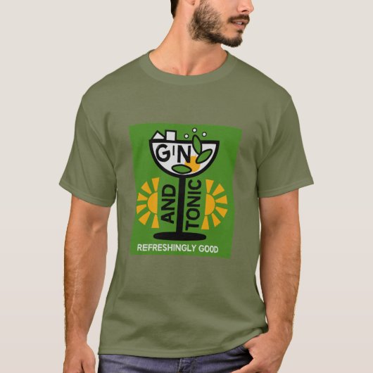 Gin und Tonic Drinkers Art T-Shirt (Vorderseite)