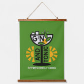 Gin und Tonic Drinkers Art Wandteppich Mit Holzrahmen (Vorderseite)