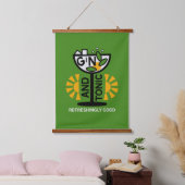 Gin und Tonic Drinkers Art Wandteppich Mit Holzrahmen (Schlafzimmer)