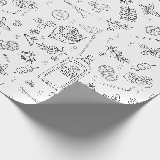 Gin und Tonic Gin Drinker Cocktail Party Geschenkpapier (Ecke)