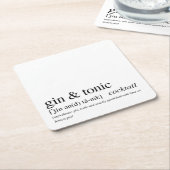 Gin und Tonic Modern Zitat Schwarze Typografie Rechteckiger Pappuntersetzer (angewinkelt)