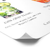 Gin und Tonic Tequila Sunrise Cocktails Menü Poster (Ecke)