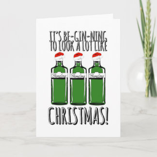 Gin-Weihnachtskarte. Karte