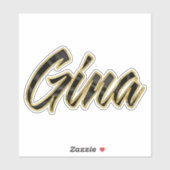 Gina black gold Lettering Aufkleber Sticker (Blatt)