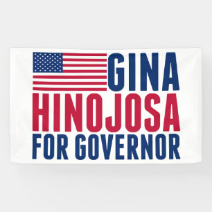 Gina Hinojosa als Gouverneur von Texas Wahlparty Banner