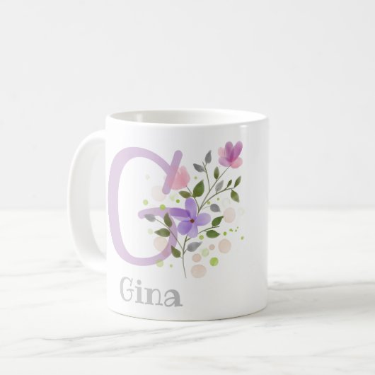 Gina mit Blume Kaffeetasse (Vorderseite Links)